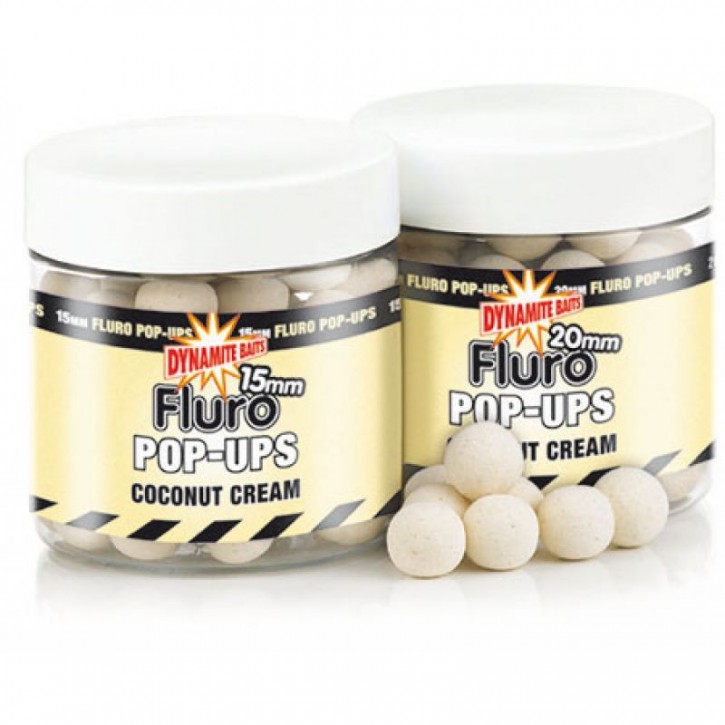 Dynamite Baits Fluro Pop Ups Coconut Cream - 10 mm