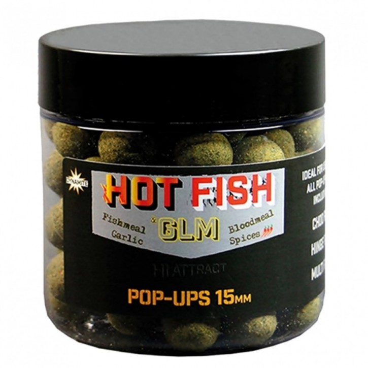 Dynamite Baits Hi-Attract Hot Fish & GLM Foodbait Pop Ups 15mm