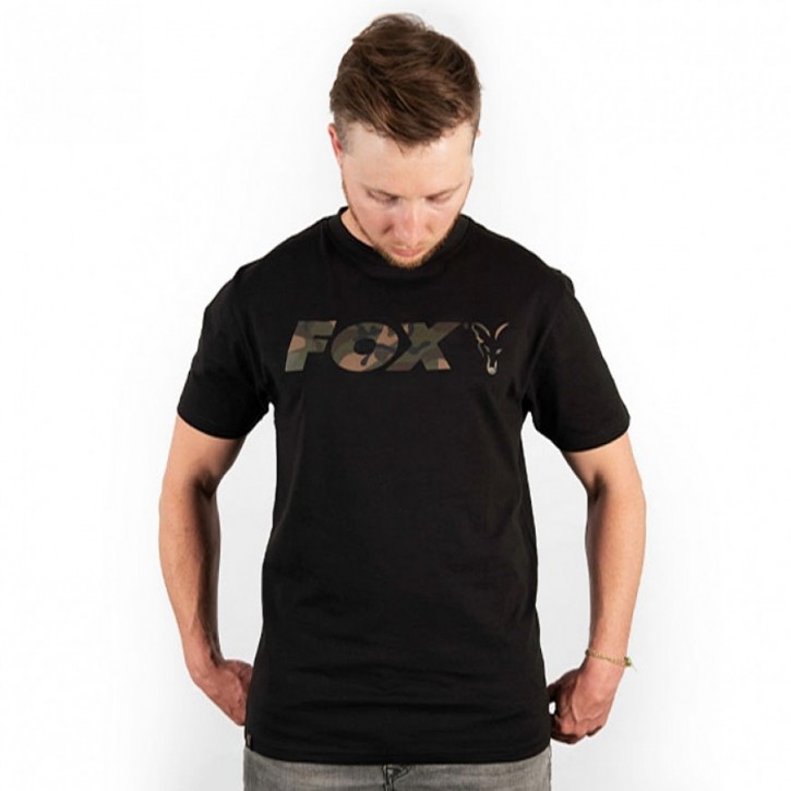 Fox - Black/Camo Chest Print T-Shirt - L