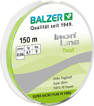 Balzer Iron Line Trout Chartreuse 0,06mm /4,1kg