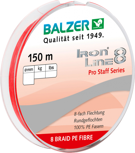 Balzer Iron Line 8 PRO STAFF SPIN Rot 0,10mm /8,1kg