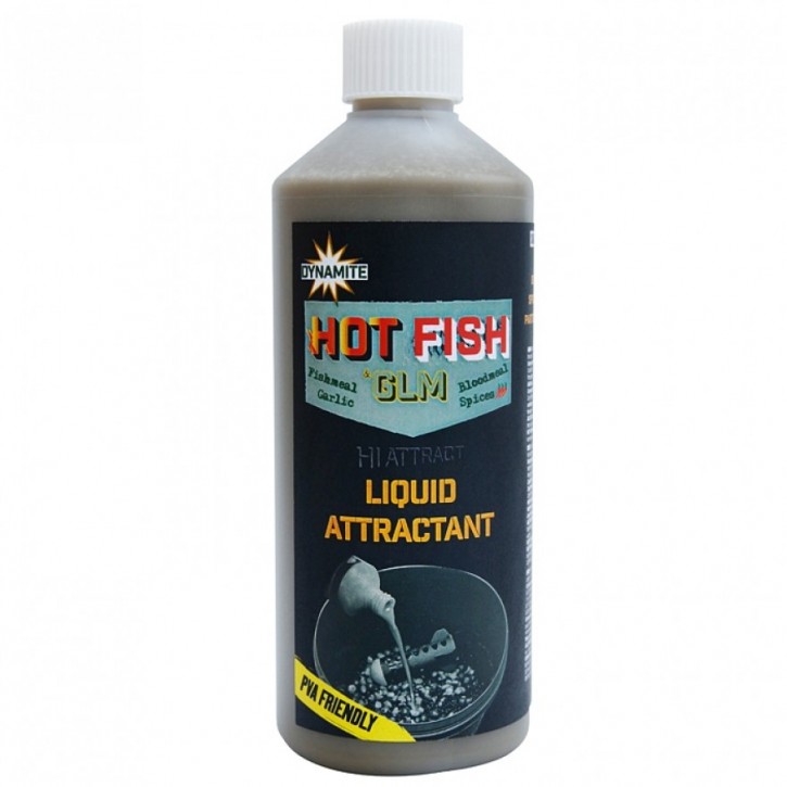 Dynamite Baits Hot Fish & GLM Liquid Attractant -  500ml