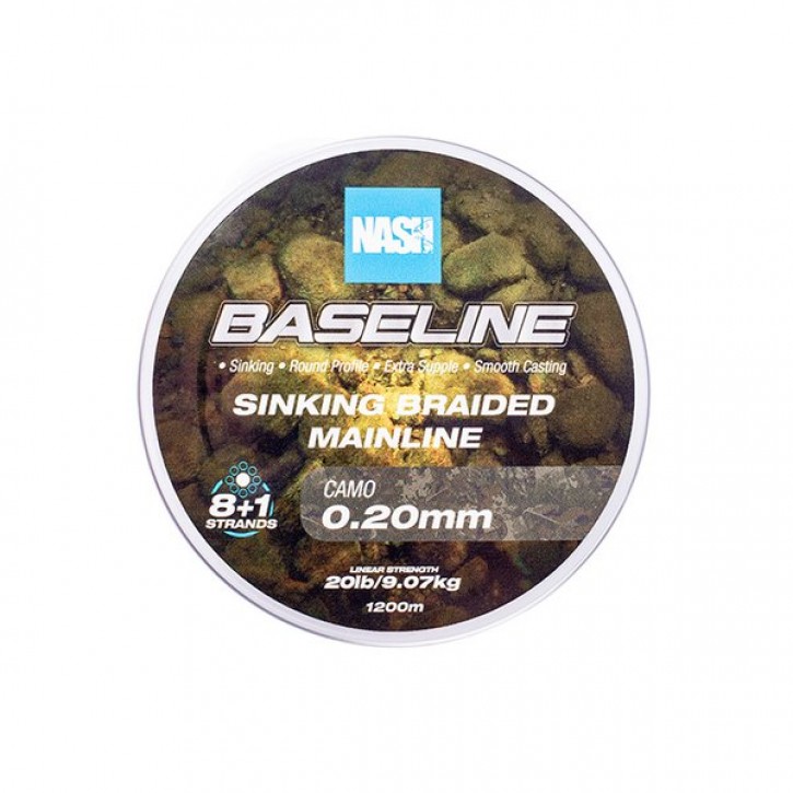 Nash Tackle Baseline Sinking Braid Camo 0.28mm /1200m