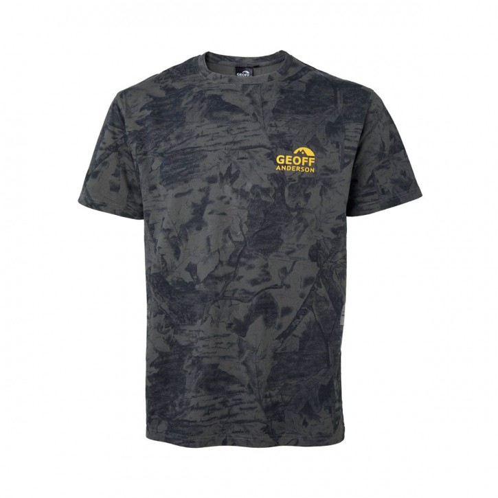 GEOFF ANDERSON Organic T-Shirt black/leaf mit orangenem Logo -XL