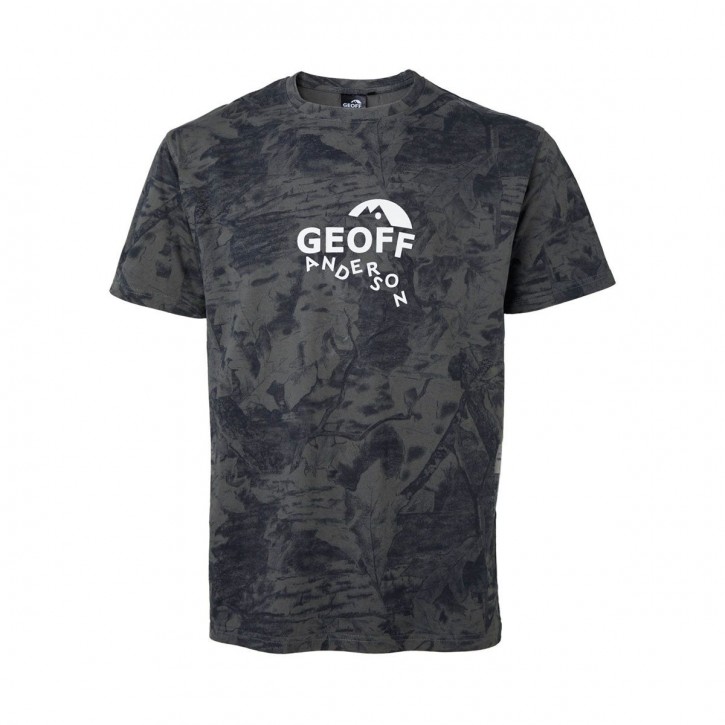 GEOFF ANDERSON Organic T-Shirt black/leaf mit weißem Logo - L