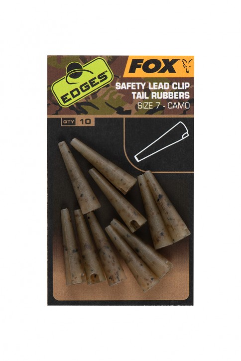 Fox Edges Camo Safety Lead Clip Tail Rubbers (Size 7)