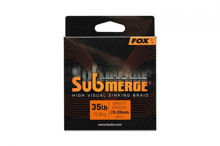 Fox Submerge Orange sinking braid x 300m 0.38mm 65lb/29.5kg