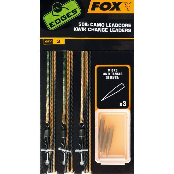 FOX Edges 50 lb Camo Leadcore Kwik Change Leaders