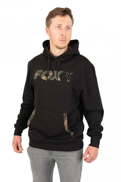 Fox LW Black/Camo Print Pullover Hoody - L
