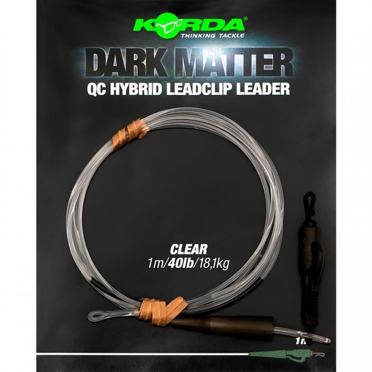 Korda Dark Matter Leader QC Hybrid Clip Clear 30 lb 50 cm