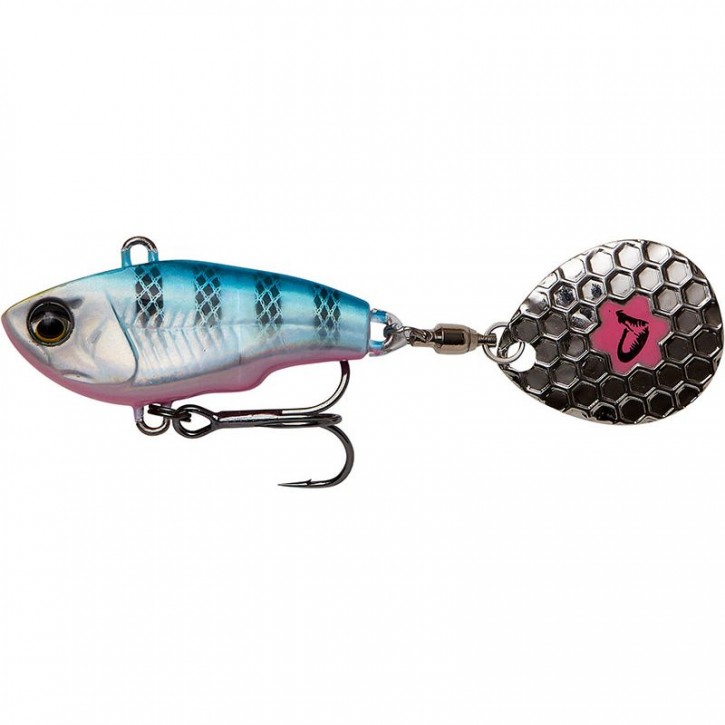 Savage Gear Fat Tail Spin 8 cm 24 g Sinking Blue Silver Pink