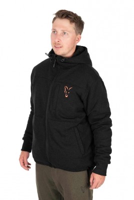 Fox Collection Sherpa Jacket Black & Orange - M